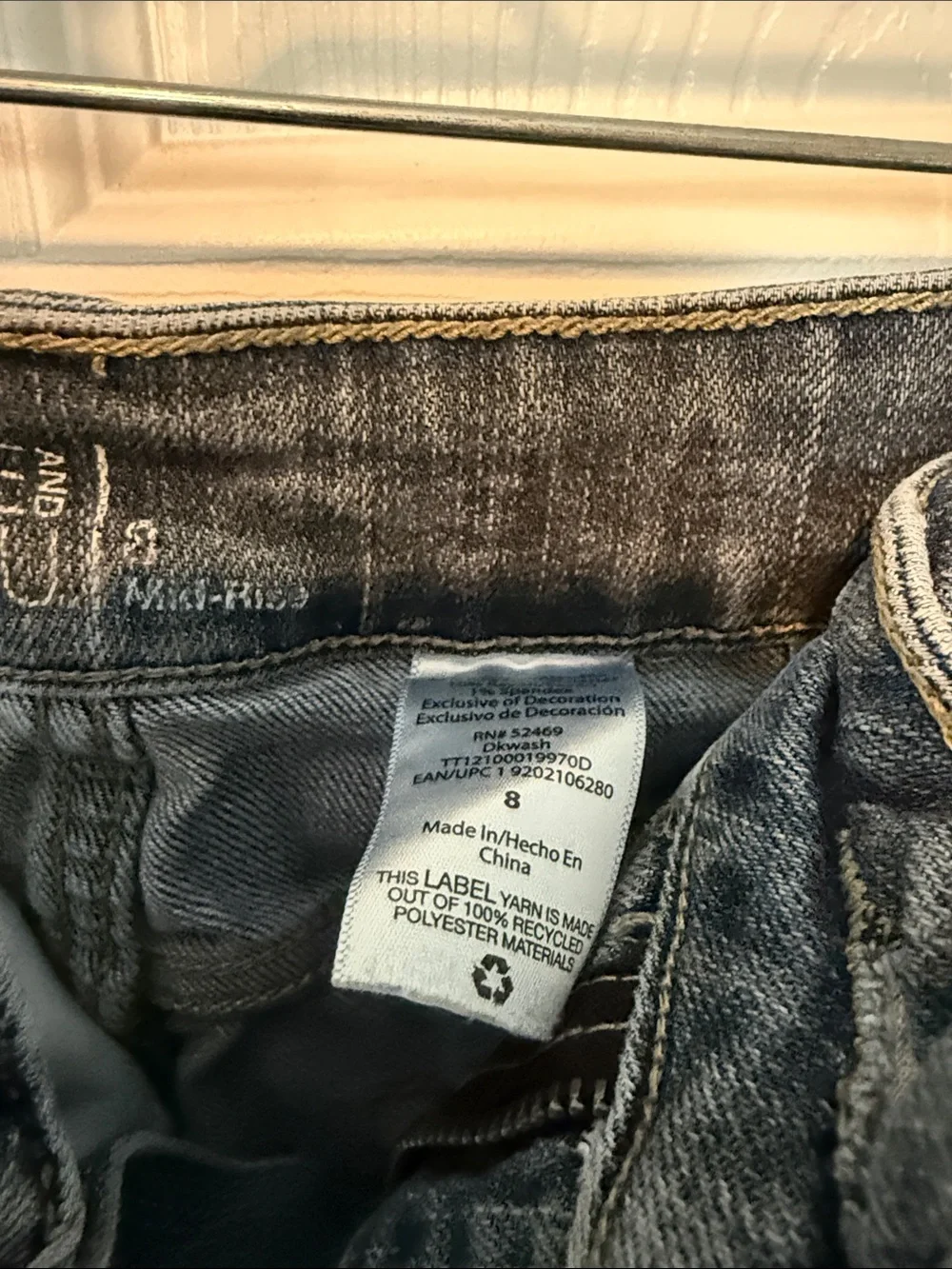 Time and Tru Dark Gray Roll Cuff Denim Shorts